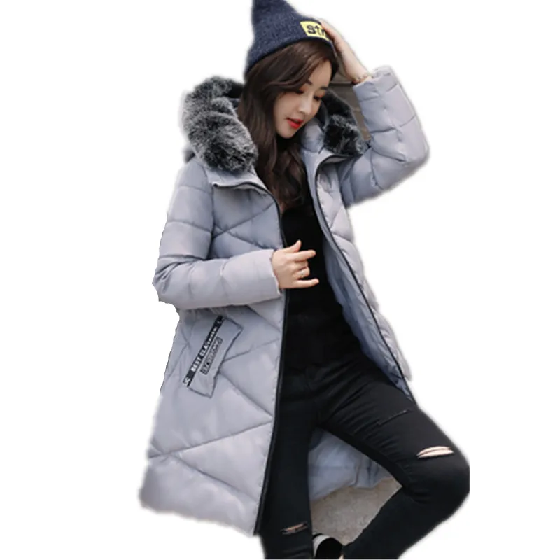 2017 Fashion Long Parkas Winter Warm Cotton Padded font b Jacket b font font b Women