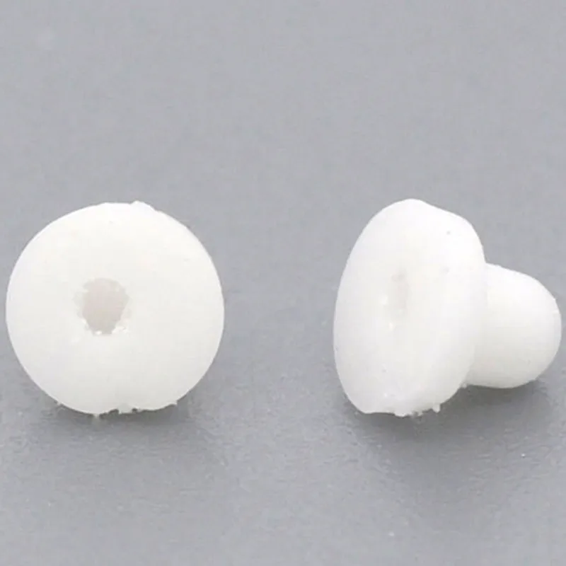 

500Pcs DIY White Rubber Pads for Clip-On Earrings Stoppers Jewelry Making 6x5mm