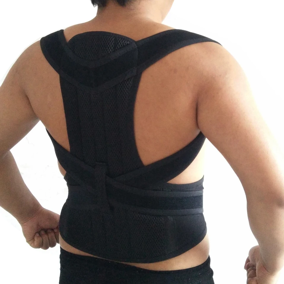 Cinto de Chapa de Aço Ombro para trás Suporte Grande para as Mulheres Neoprene Coluna Lombar Brace Corrector Postura Ortopédica Cintos Corset Tamanho 8 Lombar Brace Corrector Postura Ortopédica Ombro Para