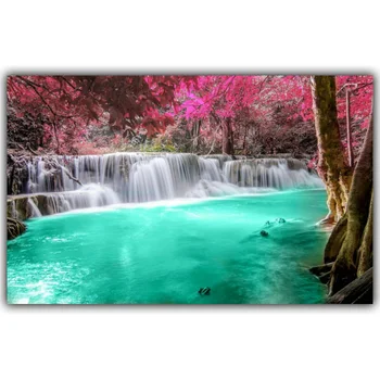 

Waterfall Landscape Poster Art Silk Poster Home Decoration Picture Living Room Wallpaper