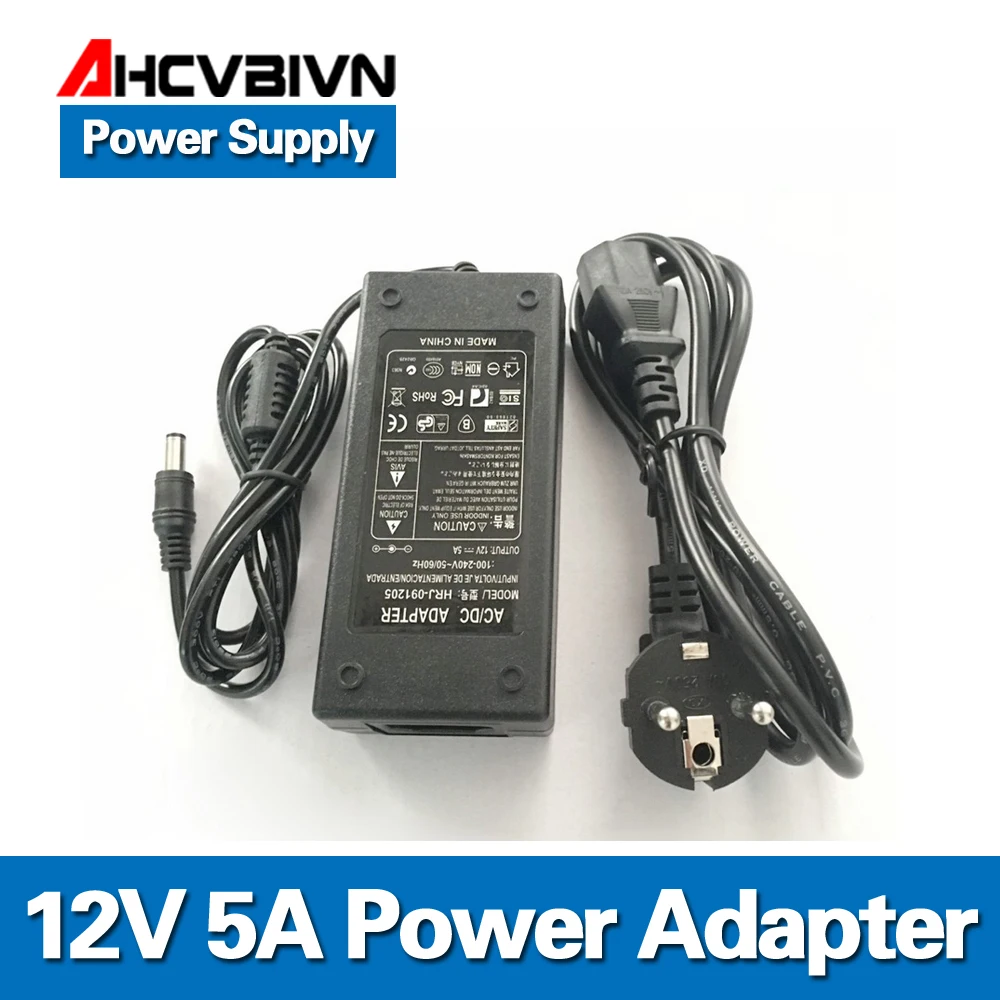 

Universal 12V 5A AC100-240V to DC Power Adapter Converter Supply Charger Transformer with LED Indicator light NEW