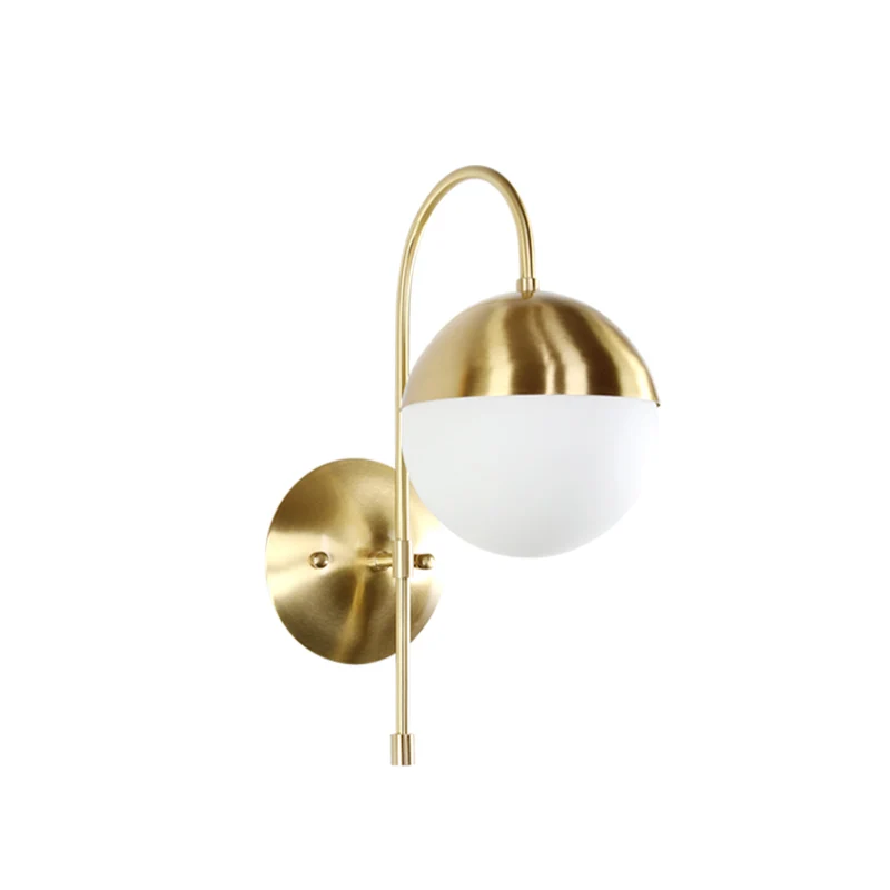 

Nordic Bedroom Bedside Lamp Wall Lamp Simple Modern Aisle Corridor Hotel Golden Background Wall Lamp Creative LED Lamp