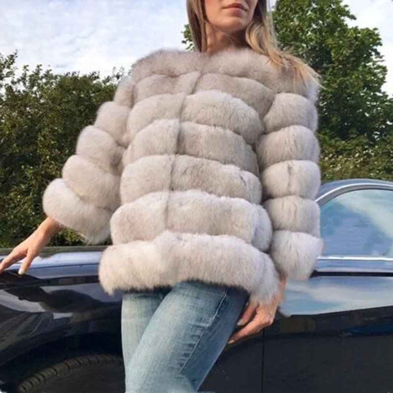 

Lisa Colly S-4XL Women Mink Coats New Winter Black Gray Faux Fur Coat Elegant Thick Warm Outerwear Long Sleeves Fur Jacket Coat