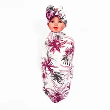 Новое Тропическое стильное детское одеяло+ набор для волос Мягкое хлопковое одеяло для новорожденных 0-12 месяцев для новорожденных wrap wikkeldeken Baby
