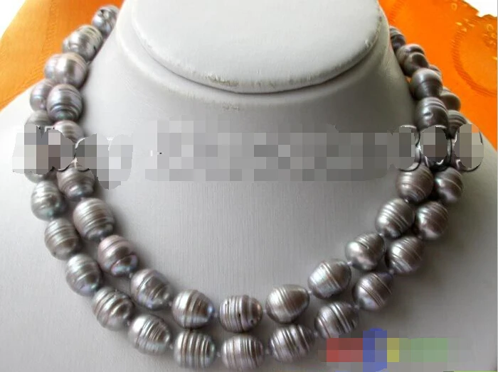 

Free shipping >>>>>32" 18MM GRAY RICE FRESHWATER CULTURED PEARL NECKLACE(p721)