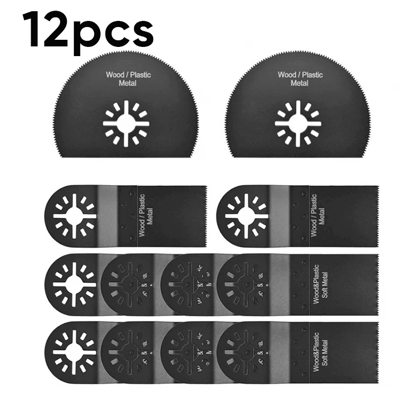 

12pcs SK7 Bi-Metal HSS Cutters Cutting Woodworking Oscillating Tool Accessories