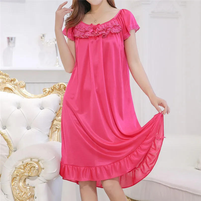 2019 New Summer Women Sexy Solid Nightdress Lingerie Loose Women Sleepwear Nightwear Autumn Sexy Pajamas #E09 (17)