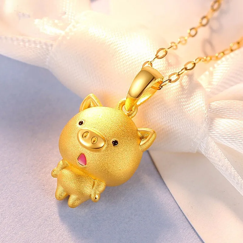 

2019 New Fashion Silver Gold Red Cute Pig Pendant Necklace For Women Men Unisex Birthday Party Gifts Jewelry Wholesale