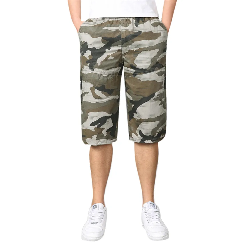 Мужские карго летние многоцветные со встроенным карманом и молнией pantalones hombre