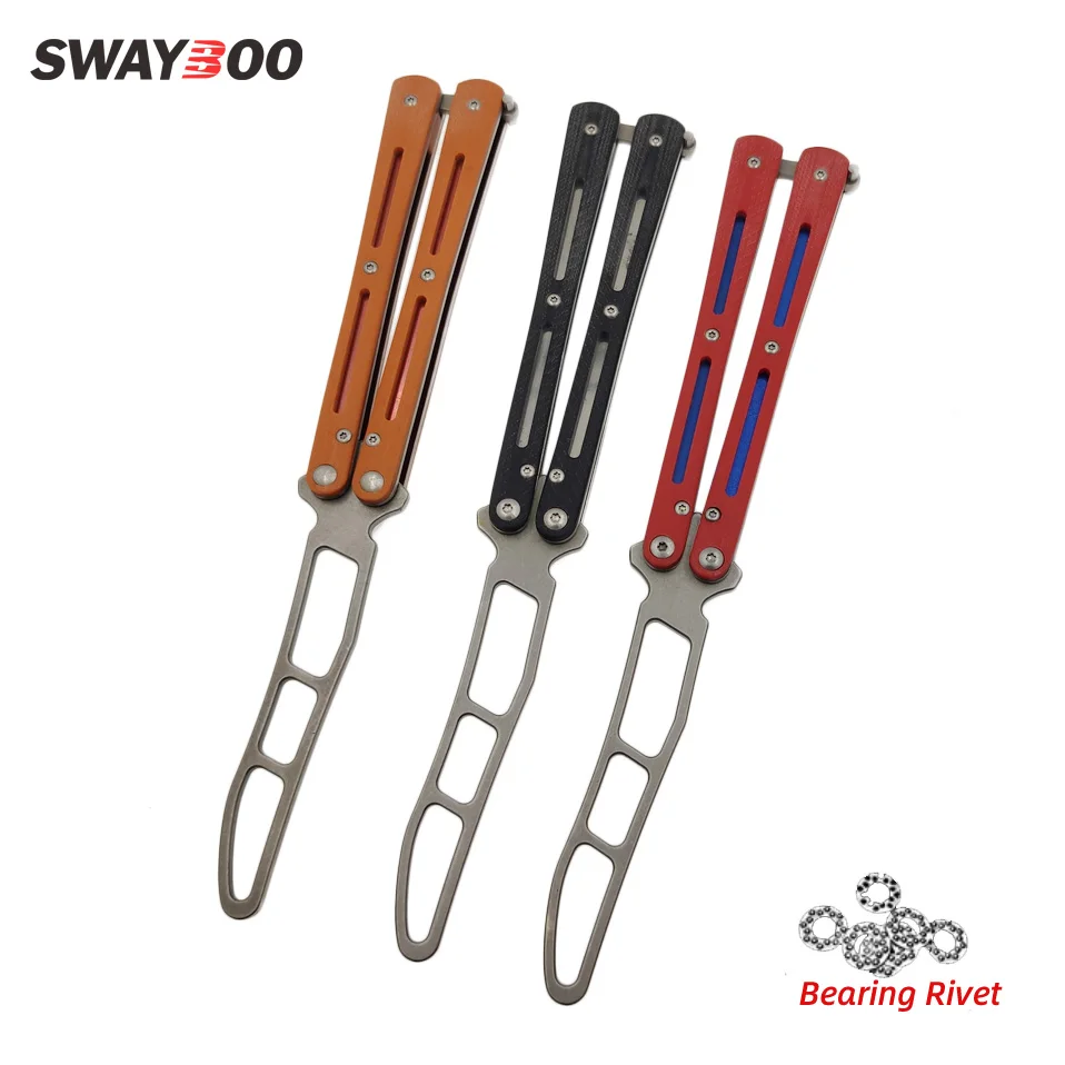 

Swayboo butterfly in Knife G10 handle folding butterfly knife trainer game butterfly knife training tool bearing rivets