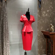 Блейзер и костюмы, костюмы с юбкой, топы с v-образным вырезом и короткими рукавами и юбки, комплект из 2 предметов, роскошный офисный костюм для дам ручной работы