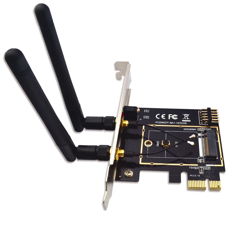 M.2 NGFF Key E to Mini PCI-E with USB2.0 Adapter WIFI Bluetooth 4.0 