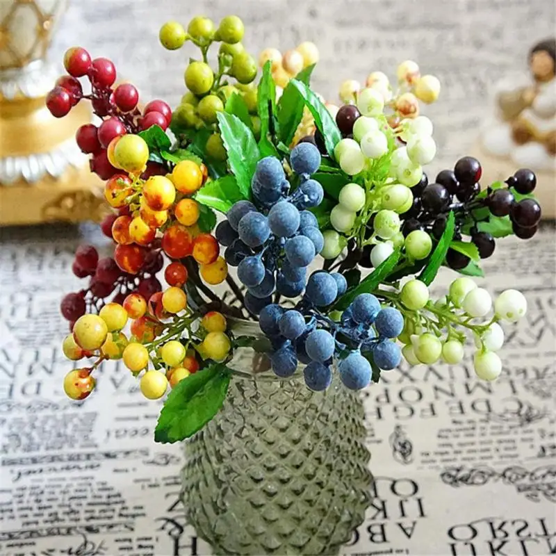 

1pc Artificial Plastic Plants Berry Fruit Tree Simulation Plant Mini Potted For Home Party Office Coffee Table Decor #A30