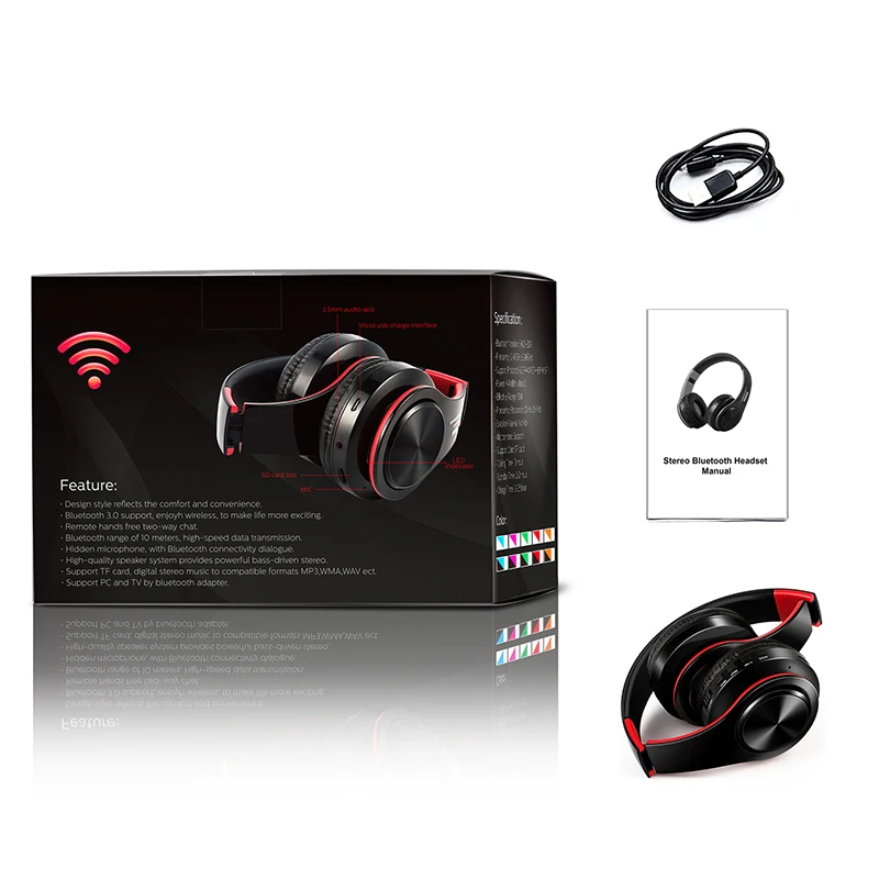 Наушники Bluetooth гарнитура беспроводные наушники стерео складные спортивные наушники микрофон гарнитура Handfree MP3 плеер
