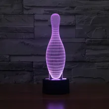 7 Color Change LED Table Lamp Xmas Toy Gift 3D Bowling Shape Night Light table decor color change best gift led night light