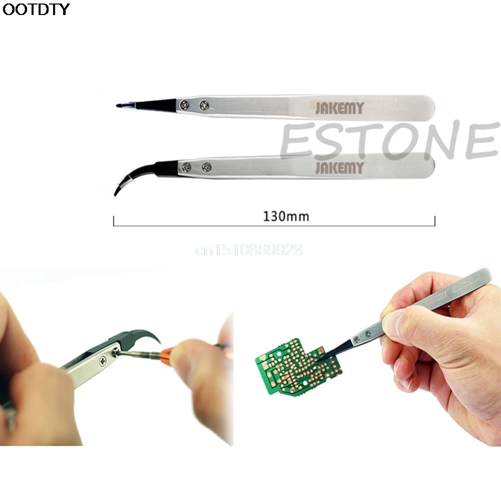 Stainless Steel Anti static Safe Tools Kits Durable Precision Tweezers