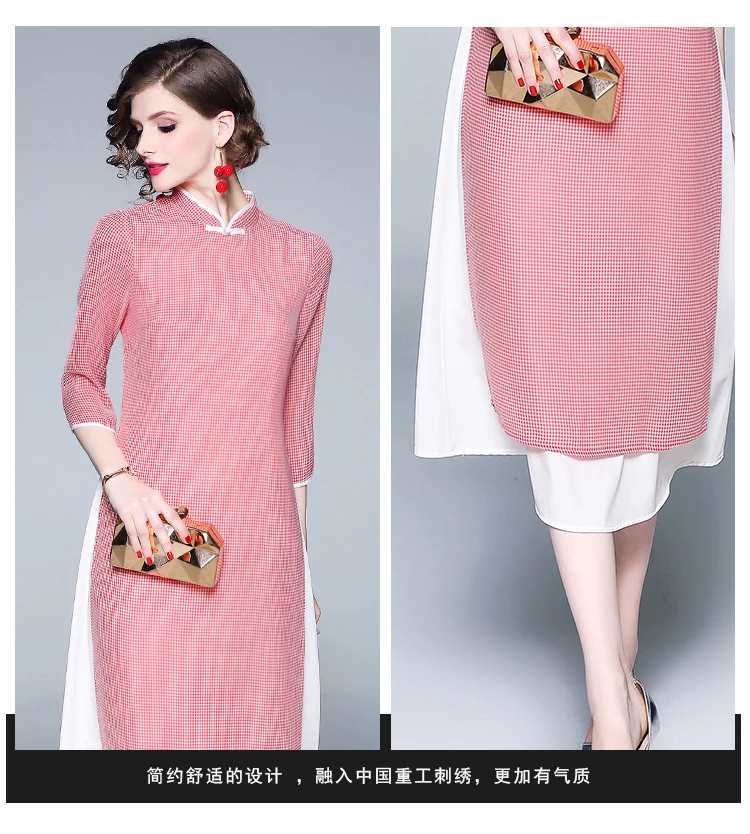 Средний Длинные рукава улучшенная cheongsam темперамент реставрация старинным