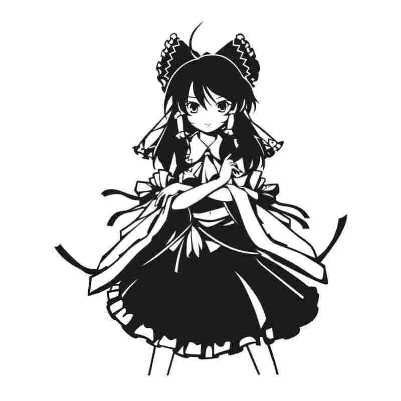 Touhou Project Sticker Anime Cartoon Hakurei Reimu Car Decal Sticker