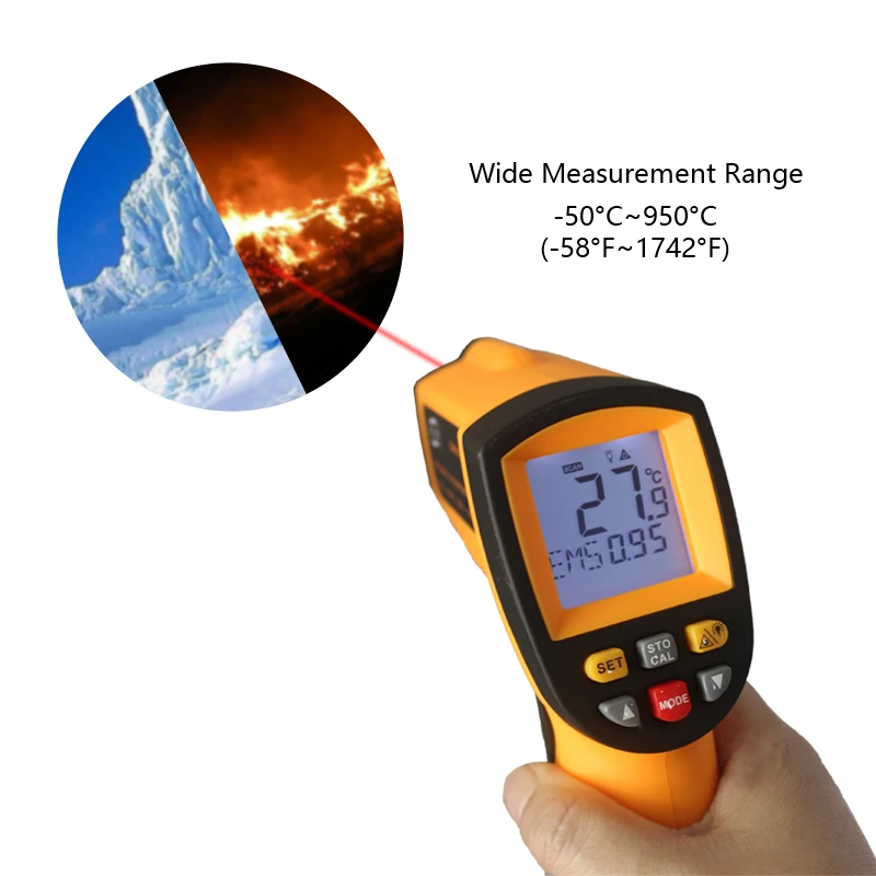 GM900 IR Infrared Thermometer Digital Temperature Meter -50~950C -58~1742F Pyrometer 0.1~1EM Celsius Termometro Infravermelho GM900 IR Infrared Thermometer Digital Temperature Meter -50~950C -58~1742F Pyrometer 0.1~1EM Celsius Termometro Infravermelho