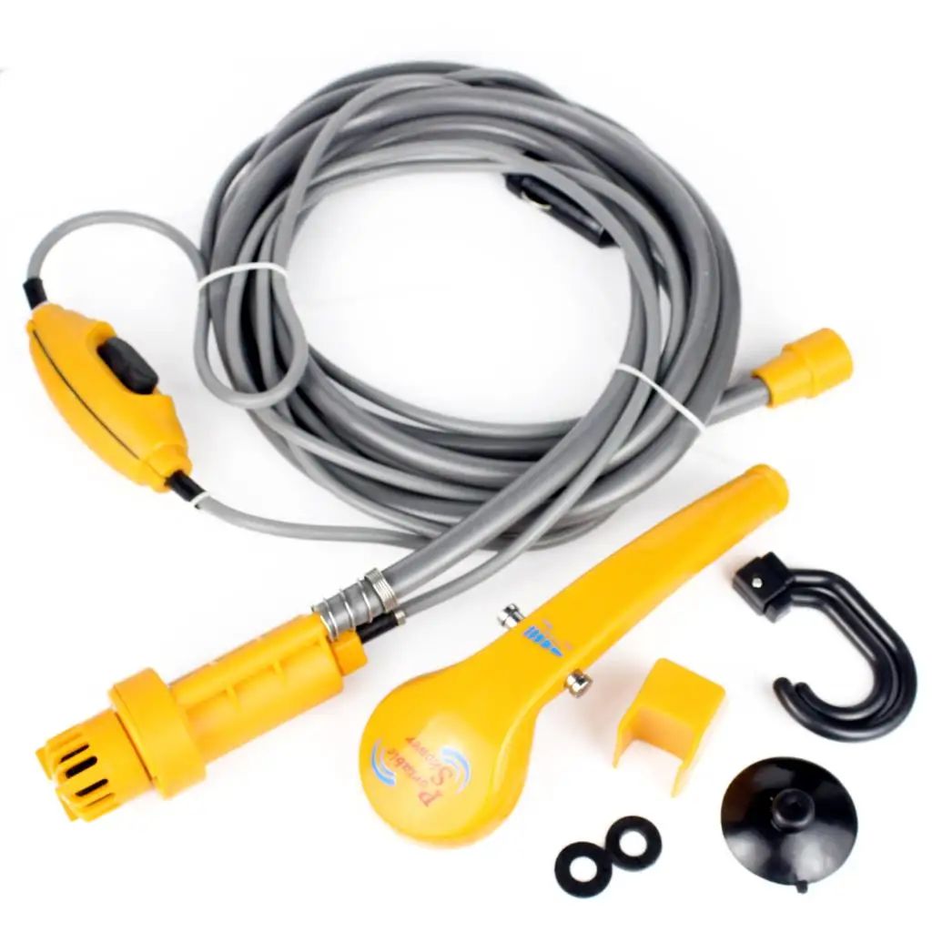 Máquina de Lavar Kit ao ar Promoção Venda Quente Roupa Estacionamento 12v Acampamento Caminhadas Viagem Carro Pet Chuveiro Spa Lavagem Livre Ferramentas Úteis 2020 8 Ferram. atividade ar livre