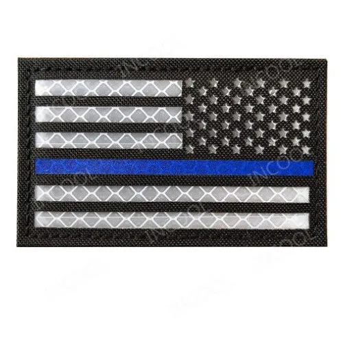 Infrared Reflective American Flag United States USA US Flags IR Patches Military Tactical Blue Line Patch Biker Fastener Badges 