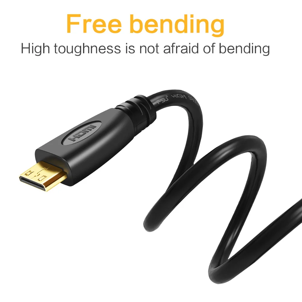 Кабель Mini HDMI Male to Male 1080 P 3D 1,4 V позолоченный 1 m 1,5 m 2 m 3 m 5 m HDMI to Mini HDMI кабель для HDTV планшетов dvd-проектор