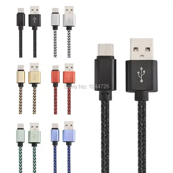 

1m 2m 3m Type C Fabric braided usb line Accessory Bundles For Samsung s8 Macbook OnePlus 2 ZUK Z1 xiaomi 4c MX5 Pro for LG