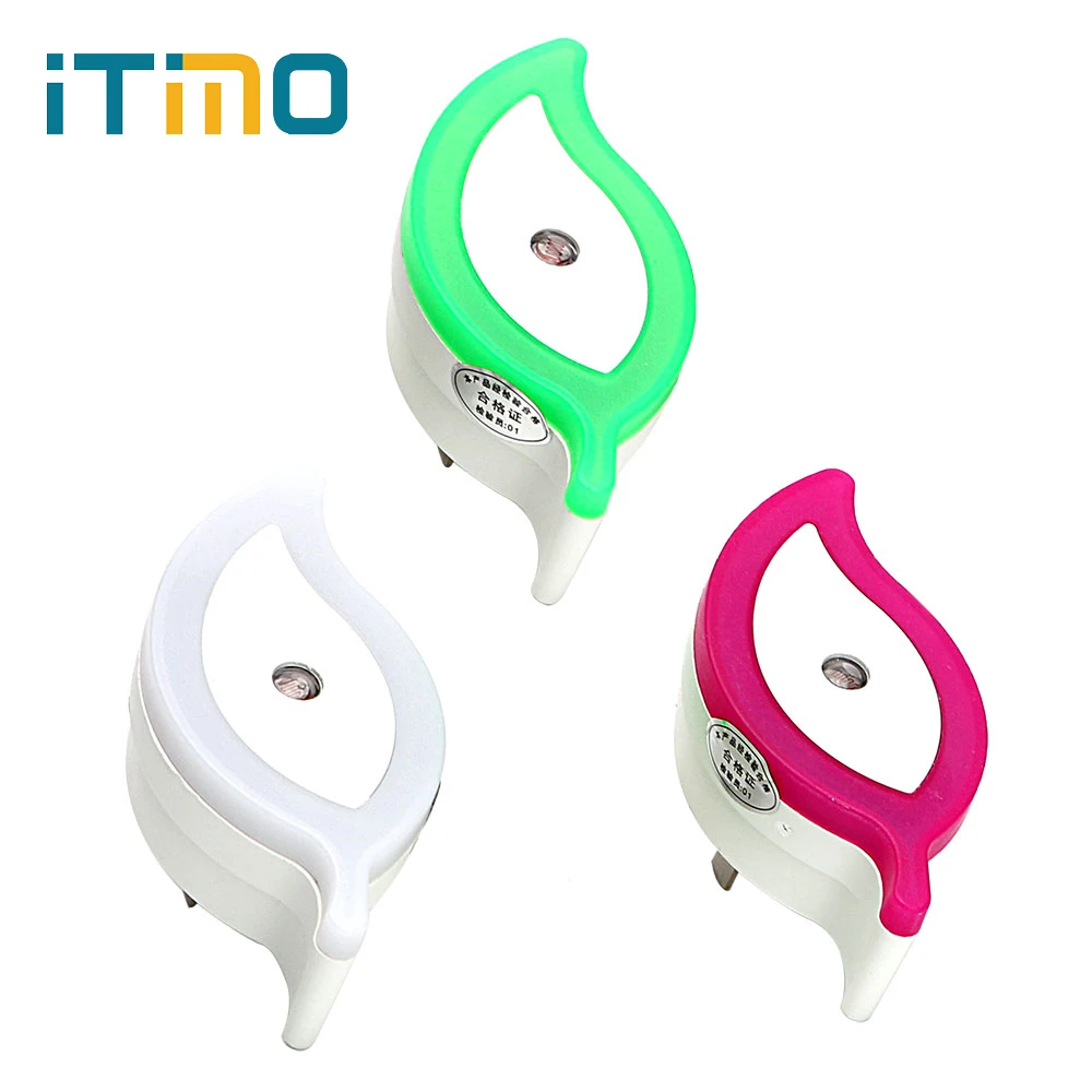 

ITimo Hot Sale Leaf Night Lamp US Plug Romantic LED Night Light Light Sensor Controlled Luminaria Home Bedroom Decoration