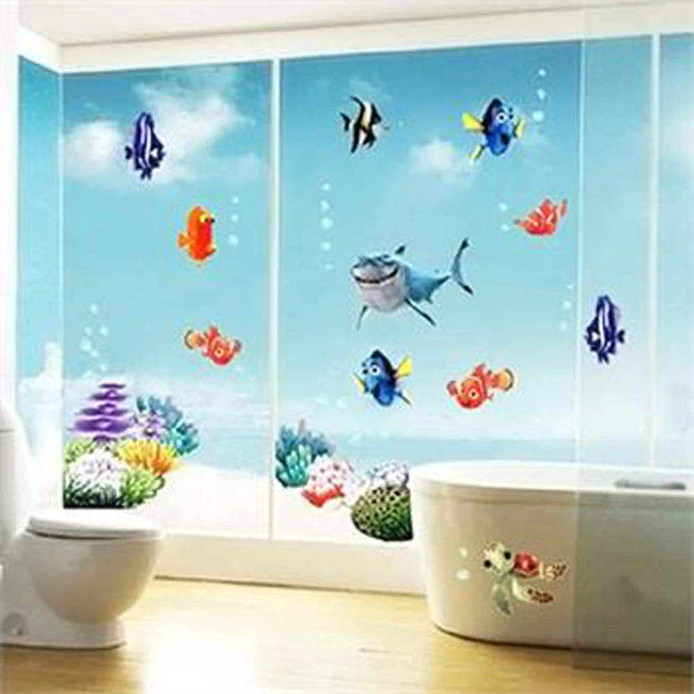 alla ricerca di nemo sotto il mare dello squalo pesce 3d cartoon vinile impermeabile stickers murali