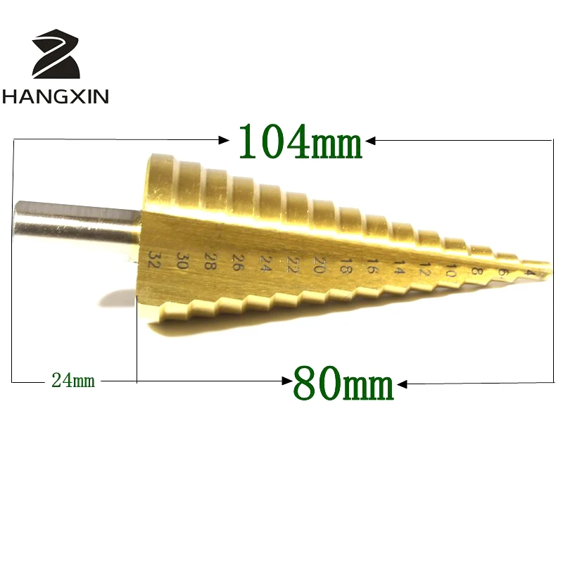 tools  HSS high speed steel titanium coating step drilling, ladder drilling woodworking machine