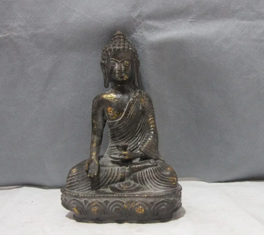 

Chinese Buddhism Bronze Shakyamuni Sakyamuni Seat LotusTathagata Buddha Statue