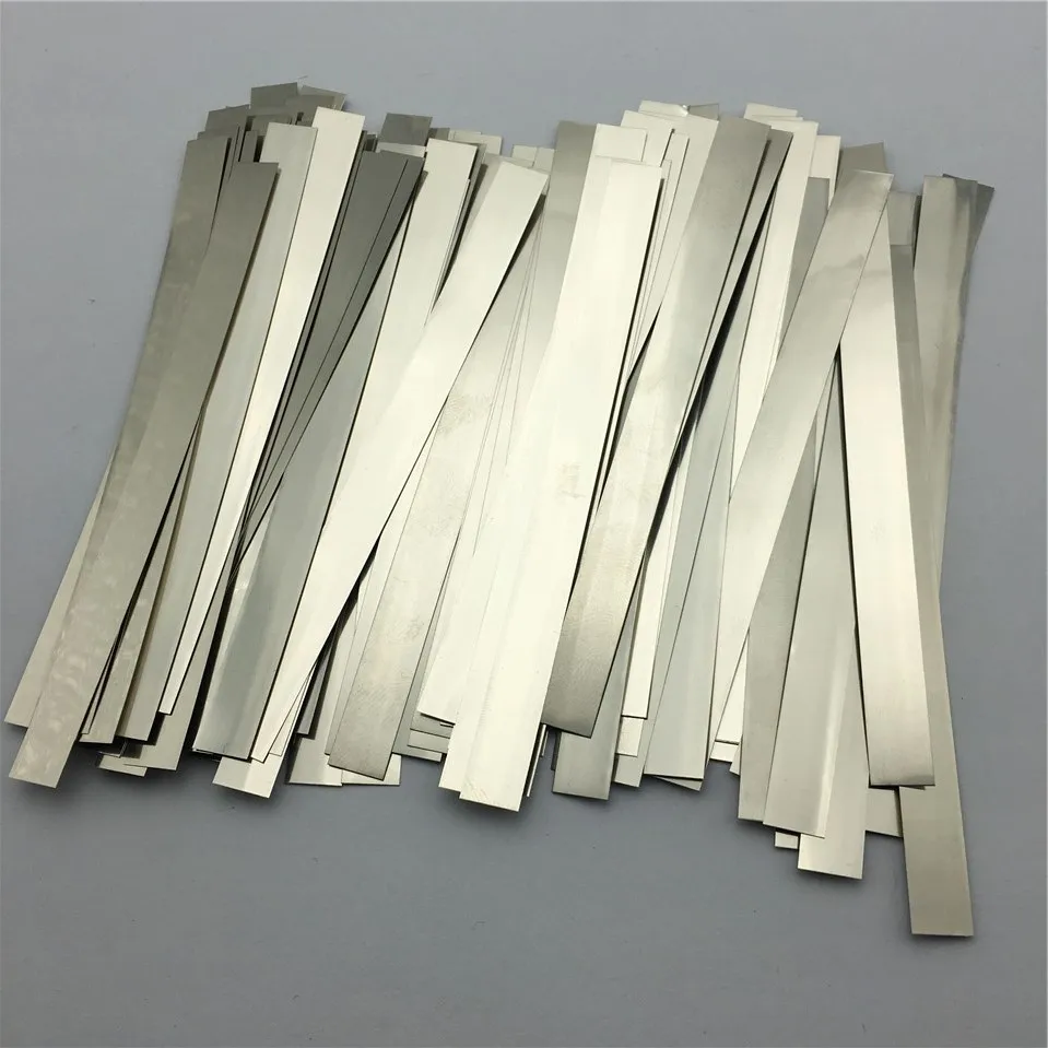 

100pcs/lot 0.2mm x 8mm x 100mm Quality low resistance 99.96% pure nickel Strip Sheets for battery spot welding machine