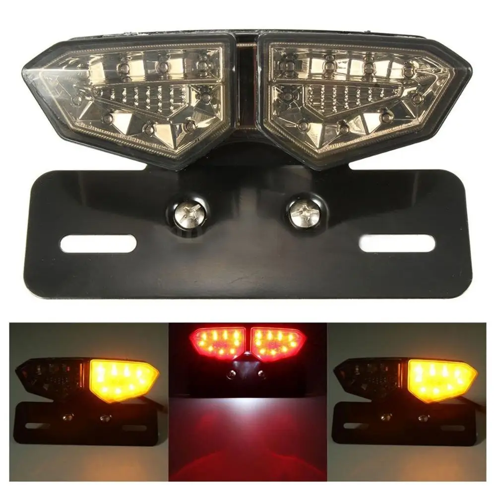 

New Motorcycles Red & Amber 18-LED License Plate Rear Tail Light Turn Signal Light