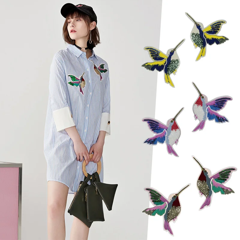 

Colorful Bird Patch For Clothing Sew On Embroidered Applique Shirt Jacket Bags Sticker Clothes Badges Patch