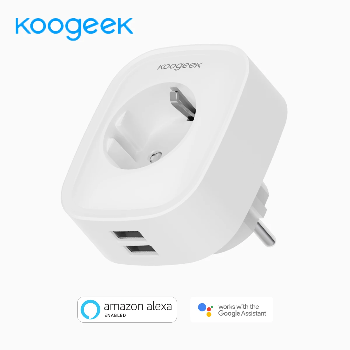 Koogeek KLSP2-2, wifi, умная розетка, штепсельная вилка европейского стандарта с 2 USB, 220 В, 10 А, пульт дистанционного управления, умный переключатель синхронизации для Alexa Google Assistant