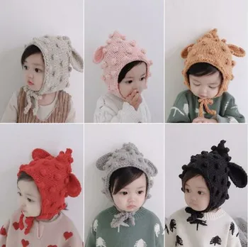 

Autumn And Winter Knitted Cap Baby Newborn Cotton Warm Hat Newborn Photography Props Baby Girl Hat