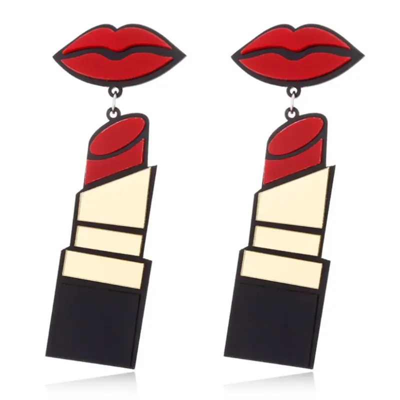 

Acrylic Earrings Women Jewelry Lip Lipstick Punk Style Dangle Fashion Long Drop