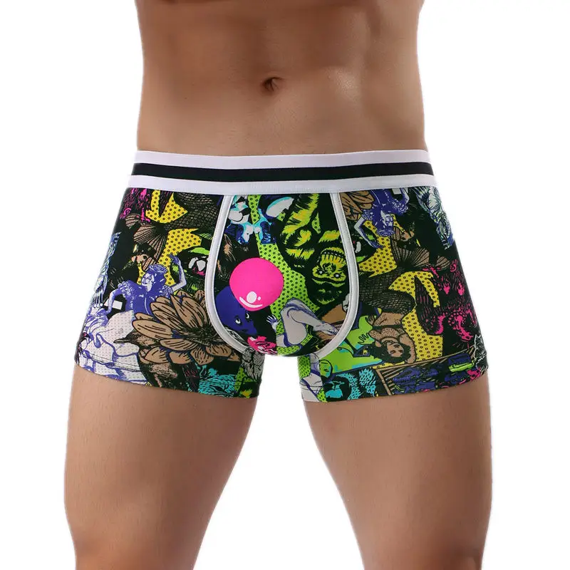

Printing Men's Underwear Underpants Sexy Mens Designed Boxers Breathable Cotton Bulge Pouch Boxer Shorts Trunks S-XL New Arrival