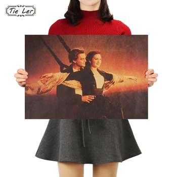 

TIE LER Classic Movie Wall Sticker Titanic Kraft Paper Poster Home Decor Painting Kids Room Decoration Wallpaper 51x36cm