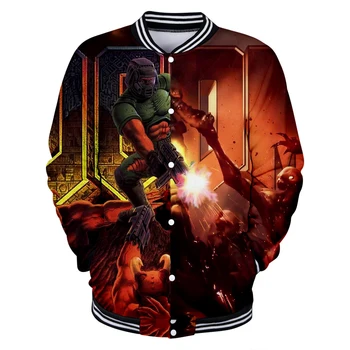 

2019 Game Doom Eternal Baseball Jacket Streetwear Coat Casual College Baseball Jackets Mens Coats And Jackets Plus Size Clothes