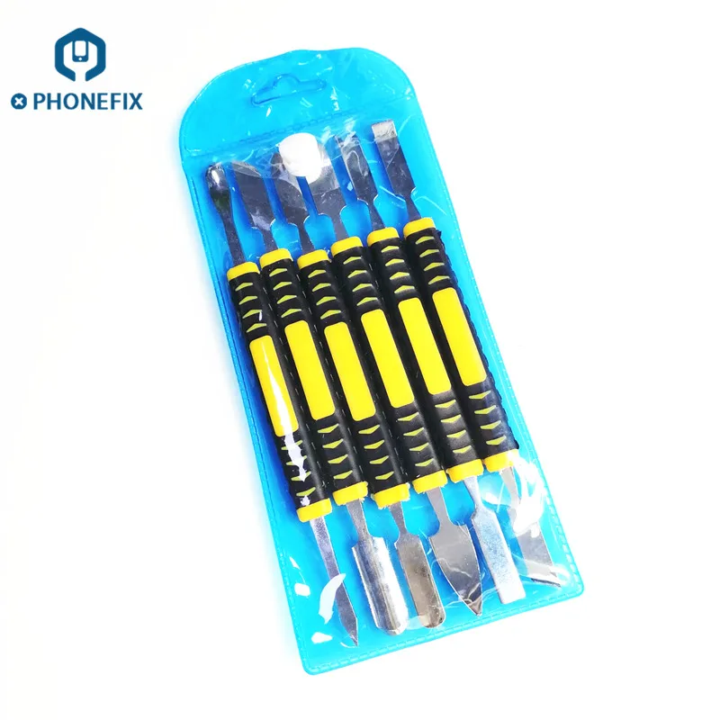 

PHONEFIX 6pcs/Lot Dual Ends Metal Spudger Set for iPhone iPad Tablet Mobile Phone Prying Opening Repair Tool Kit Hand Tool Set
