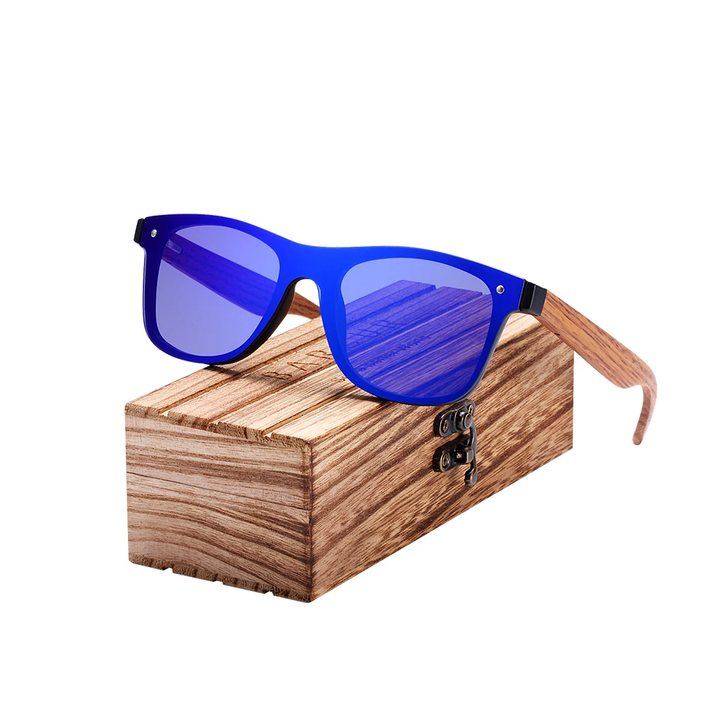 

BARCUR Polarized Wood Sunglasses Men Sun glass Women Mirror Lens Handmade Wood Glasses UV400 Protection Oculos de sol masculino