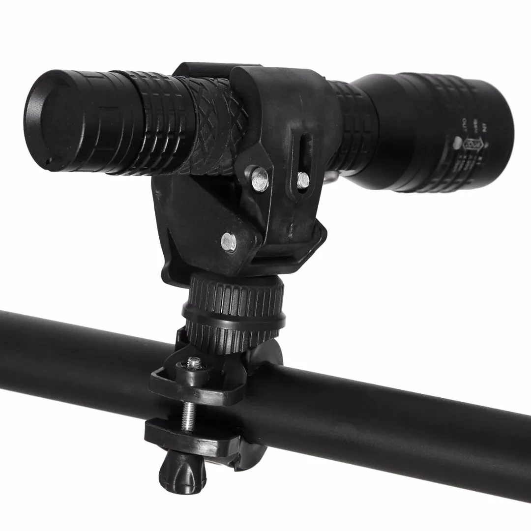 New Portable Bike Flashlight Holder 360 Degree Bicycle Bike Flashlight Bracket Clip Mount Clamp Holder Adjustable Black