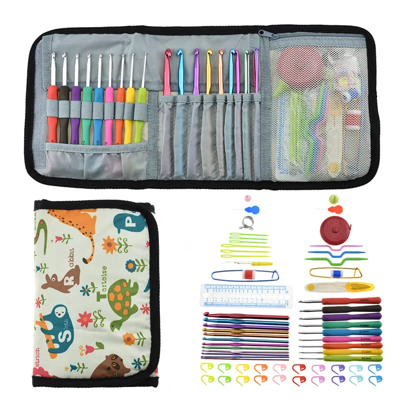 

Mix 21pcs Crochet Hooks Set 2.0mm-6.0mm Soft Handle Crochet Needles Yarn Weave Knitting Needles Set DIY Clothes Scarf with Bag