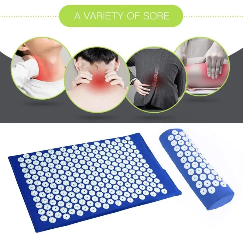Massage Mat Back Mat Acupressure Massager Cushion Back Body Pain Relieve Spike Mat Acupuncture Massage Yoga Mat with Pillow Massage Mat Back Mat Acupressure Massager Cushion Back Body Pain Relieve Spike Mat Acupuncture Massage Yoga Mat with Pillow