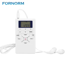 FORNORM портативный мини цифровой FM Мастер коротковолновое радио приемник Цифровой частотной модуляции светодиодный дисплей со строкой/наушником