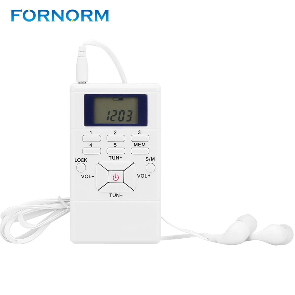 Портативный компактный цифровой радиоприемник FORNORM FM приемник цифровая