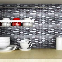 Azulejos de mosaico de vidrio de hoja de oro gris marrón Vintage DIY cocina Backsplash pared azulejo baño chimenea gabinete decoración 3.599