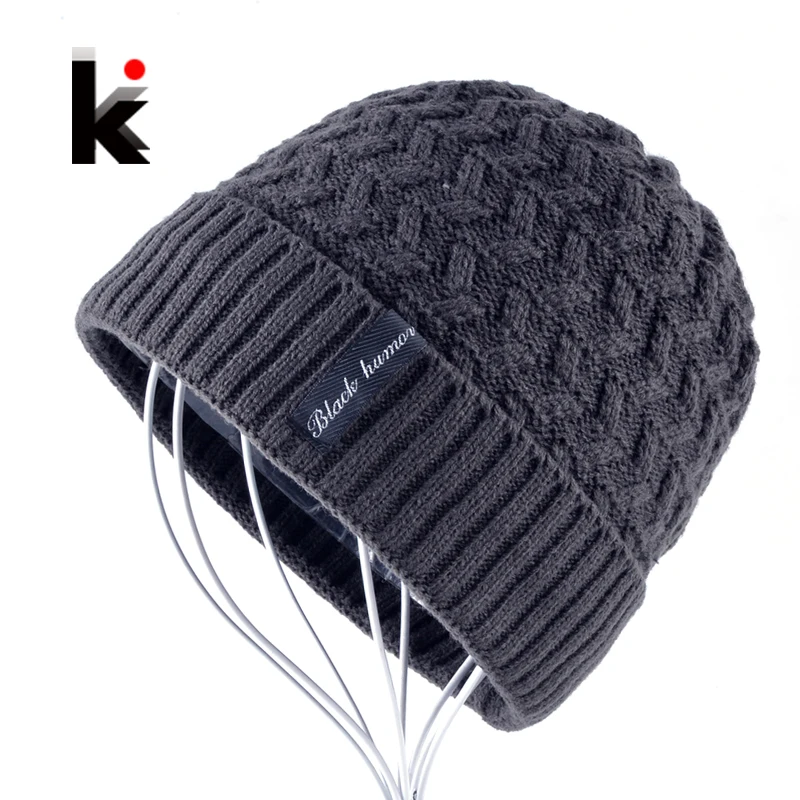 

Winter Knitted Hat Men Skullies Beanie Knitting Wool Hats For Boys Beanies Bonnet Casual Warm Gorro Touca Masculina Inverno