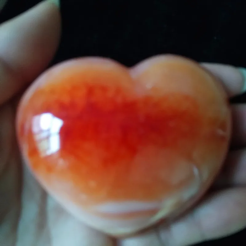 1 шт. с натуральным красным агатом в форме сердца, пальмовое украшение, камни, заживляющие кристаллы